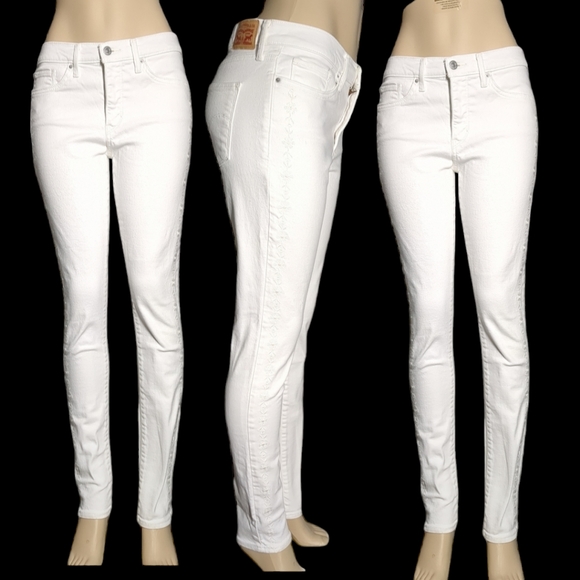 Levi’s Strauss  311 Skinny Filiform Embroidery White Jeans Size 30 - Picture 1 of 16